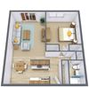 The Edge of Uptown Apartments | One Bedroom | Plan 11A The Edge of Uptown Apartments | One Bedroom | Plan 11A